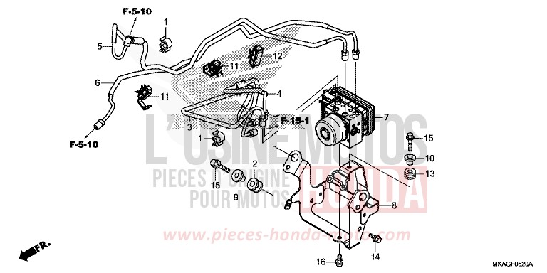 ABS-MODULATOR von NC750S GRAPHITE BLACK (NHB01) von 2016