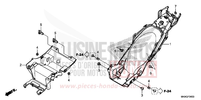 KOTFLUEGEL, HINTEN von NC750S MAT GUNPOWDER BLACK METALLIC (NH436E) von 2016