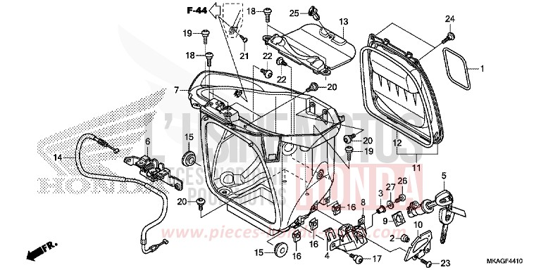 HANDGEPAECKFACH von NC750S MAT GUNPOWDER BLACK METALLIC (NH436E) von 2016