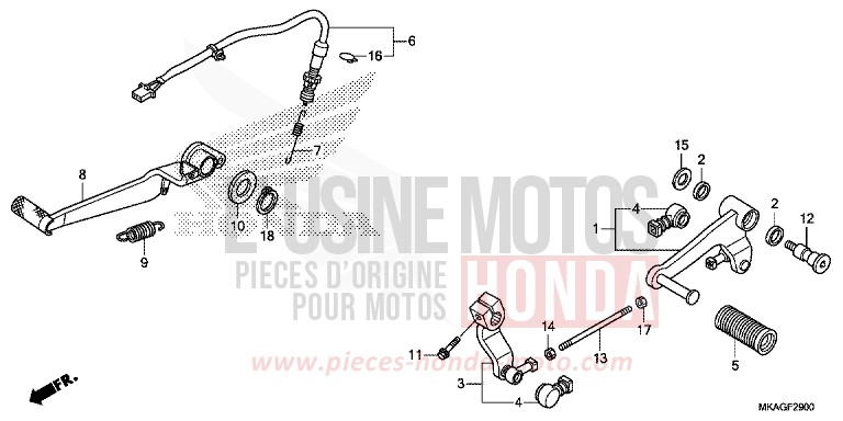 PEDAL von NC750S CANDY PROMINENCE RED (R342) von 2017