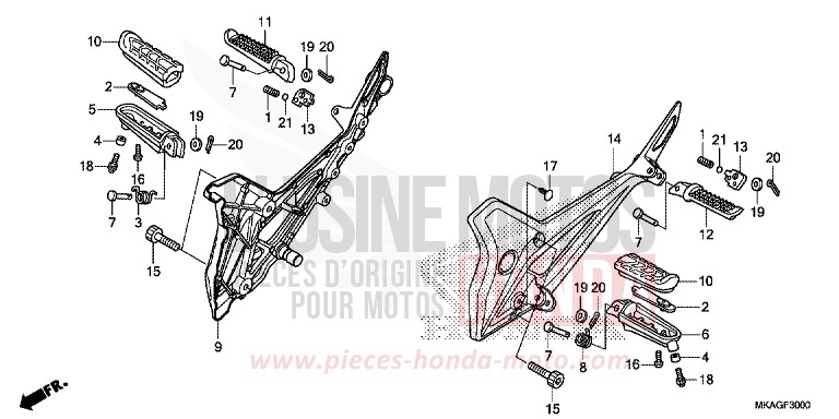 STUFE von NC750S CANDY PROMINENCE RED (R342) von 2017