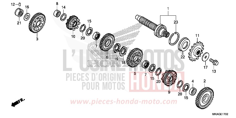 GETRIEBE (GEGENWELLE) (NC750SD) von NC750S CANDY CHROMOSPHERE RED (R381) von 2018