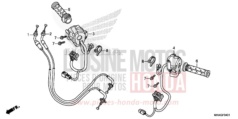 SCHALTER/KABEL (NC750SD) von NC750S CANDY CHROMOSPHERE RED (R381) von 2018