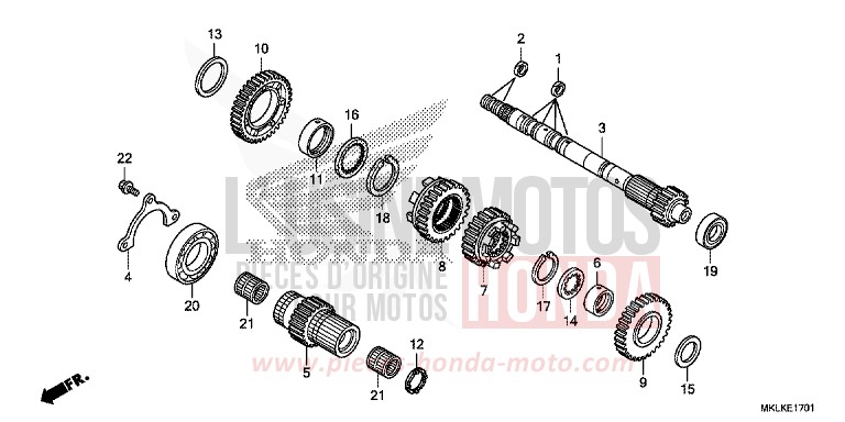 GETRIEBE (HAUPTWELLE) (NC750SD) von NC750S CANDY CHROMOSPHERE RED (R381) von 2019