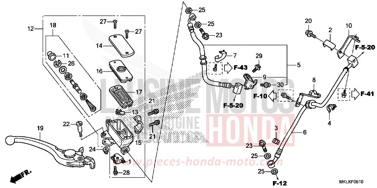 HAUPTBREMSZYLINDER, VORNE ZYLINDER von NC750S CANDY CHROMOSPHERE RED (R381) von 2019
