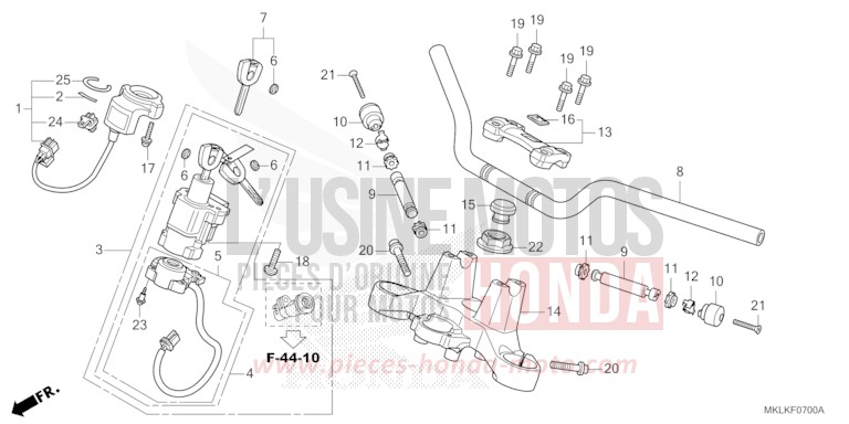 ROHRGRIFF/OBERE BRUECKE von NC750S CANDY CHROMOSPHERE RED (R381) von 2019