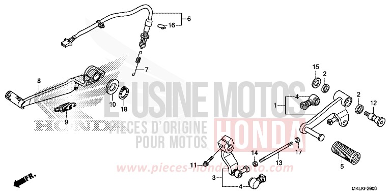 PEDAL von NC750S CANDY CHROMOSPHERE RED (R381) von 2019