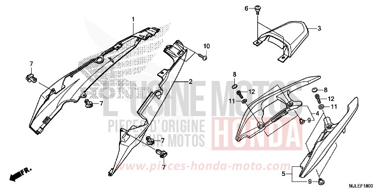 SITZVERKLEIDUNG von NC750S GRAPHITE BLACK (NHB01) von 2014