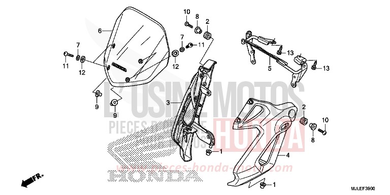 WINDSCHUTZSCHEIBE von NC750S GRAPHITE BLACK (NHB01) von 2014