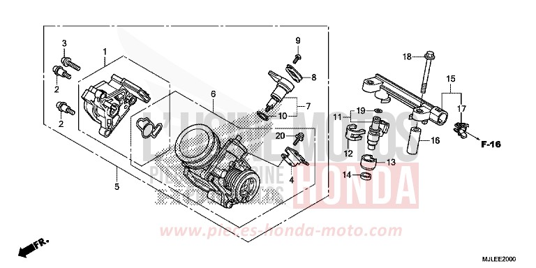 DROSSELKLAPPENGEHAEUSE von NC750S SEAL SILVER METALLIC (NHA14) von 2014