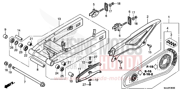 SCHWINGENARM von NC750S SEAL SILVER METALLIC (NHA14) von 2014