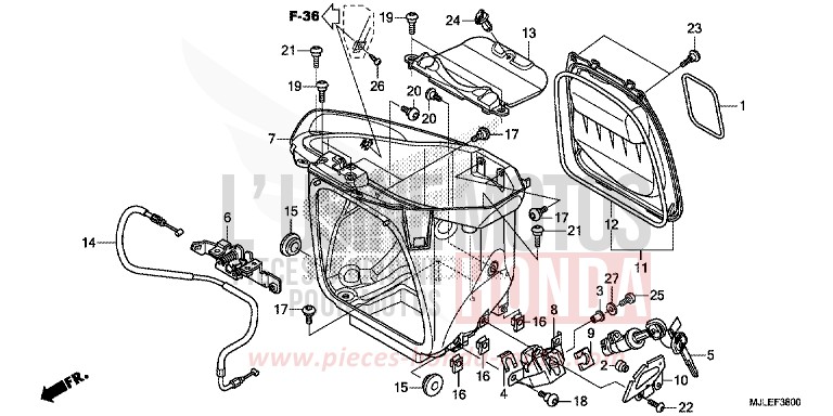 HANDGEPAECKFACH von NC750S SEAL SILVER METALLIC (NHA14) von 2014