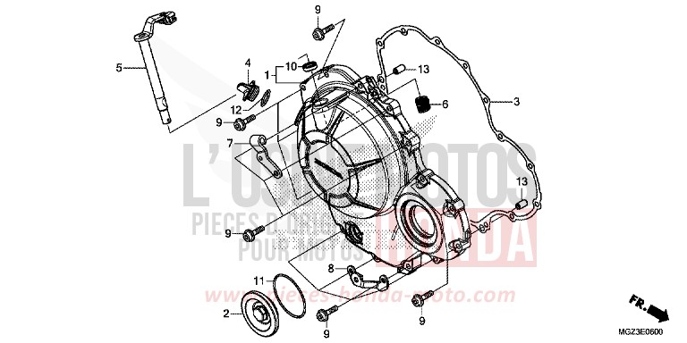 KURBELGEHAEUSEABDECKUNG von CBR500R SEAL SILVER METALLIC (NHA14) von 2014