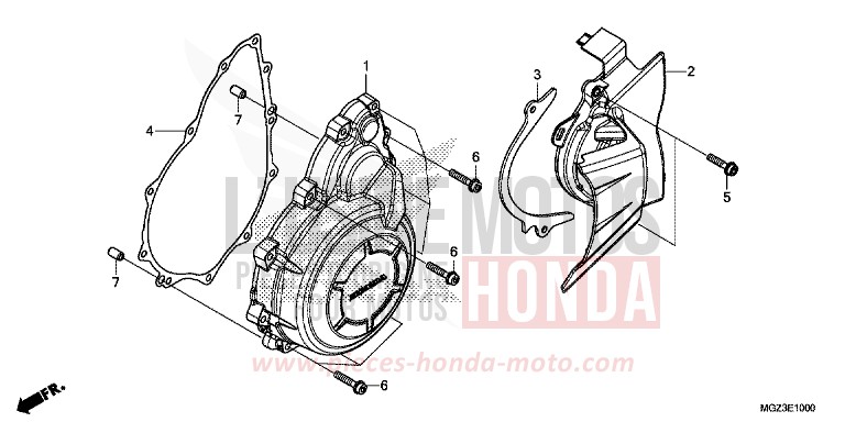WECHSELSTROM-GENERATORABDECKUNG von CBR500R SEAL SILVER METALLIC (NHA14) von 2014