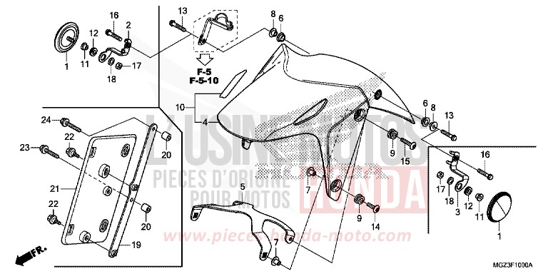 KOTFLUEGEL, VORNE von CBR500R SEAL SILVER METALLIC (NHA14) von 2014