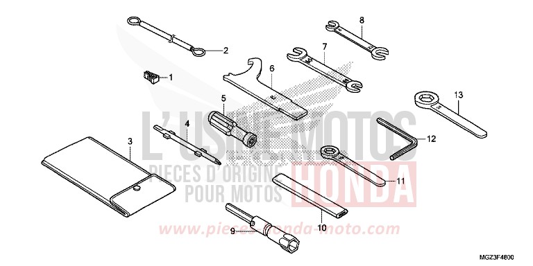 WERKZEUGE von CBR500R SEAL SILVER METALLIC (NHA14) von 2014