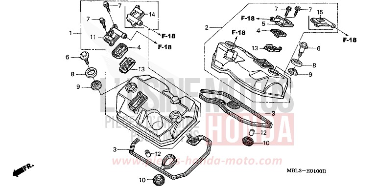 ZYLINDERKOPFDECKEL von Deauville SHASTA WHITE (NH138) von 2001