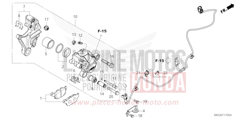 HINTERRAD-BREMSSATTEL von Rebell MAT AXIS GRAY METALLIC (NH303) von 2020