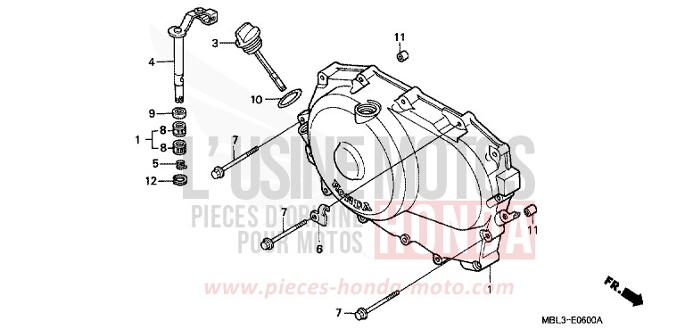 KURBELGEHAEUSEABDECKUNG von Deauville PENNANT RED METALLIC (R247) von 2002