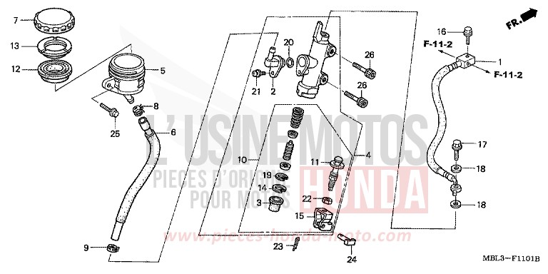HAUPTBREMSZYLINDER, H. (NT650V2/3/4/5) von Deauville SHASTA WHITE (NH138) von 2003