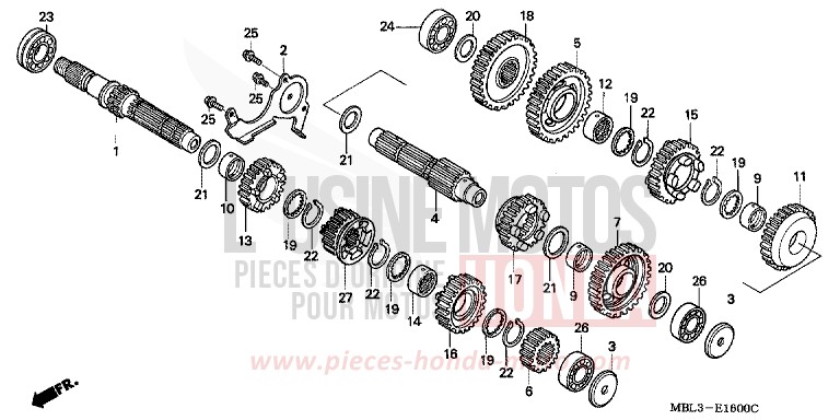 GETRIEBE (NT650VW/X/Y/1) von Deauville PEARL RASPBERRY BLACK (RP147) von 1999