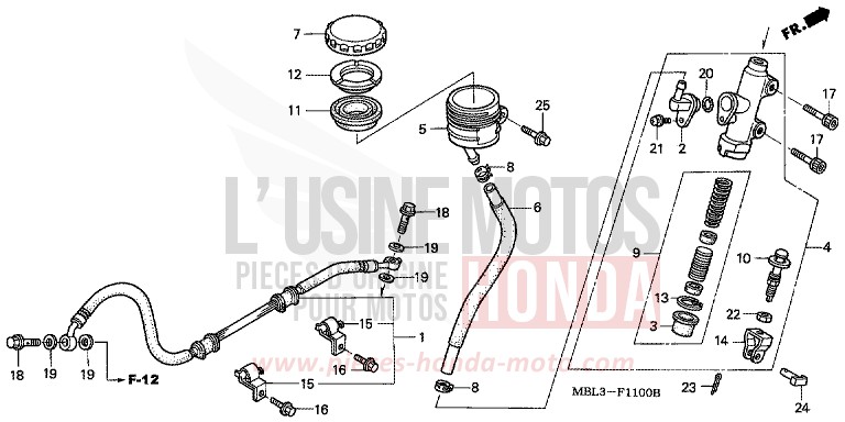 HAUPTBREMSZYLINDER, H. (NT650VW/X/Y/1) von Deauville SHASTA WHITE (NH138) von 1999