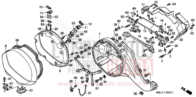 R. SATTELTASCHE (NT650VW/X/Y/1) von Deauville SHASTA WHITE (NH138) von 1999
