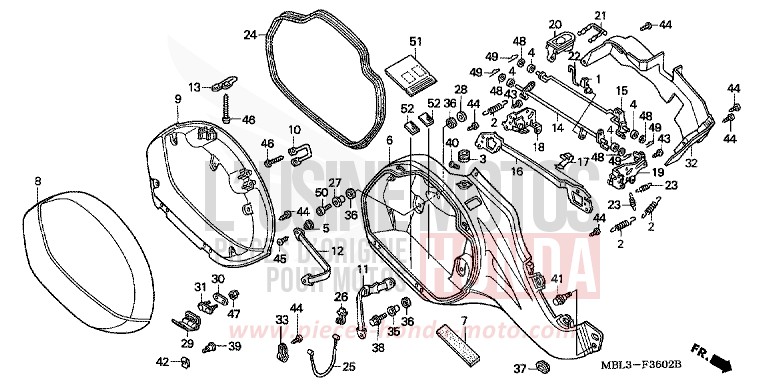R. SATTELTASCHE (NT650V2/3/4/5) von Deauville ACCURATE SILVER METALLIC (NH146) von 2002