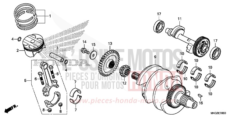 KURBELWELLE/KOLBEN von Rebell GRAPHITE BLACK (NHB01) von 2017