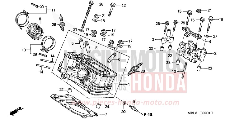 ZYLINDERKOPF, HINTEN von Deauville SHASTA WHITE (NH138) von 2002