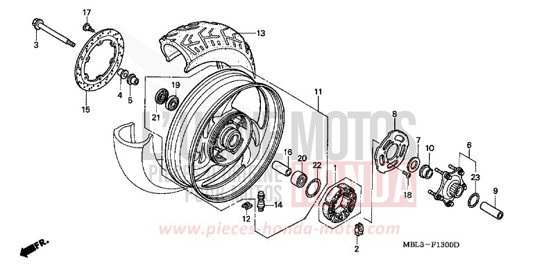 HINTERRAD von Deauville TASMANIA GREEN ME (G142) von 2002