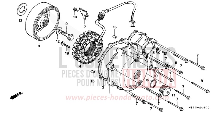 KURBELGEHAEUSEDECKEL, L./ GENERATOR von NTV SCHWARZ (NH1) von 1995