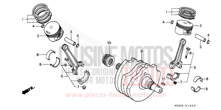 KURBELWELLE/KOLBEN von NTV PEARL ATLANTIS BLUE (B142) von 1996