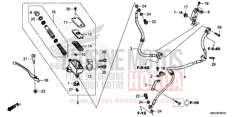 HAUPTBREMSZYLINDER, VORNE ZYLINDER von Rebell GRAPHITE BLACK (NHB01) von 2019
