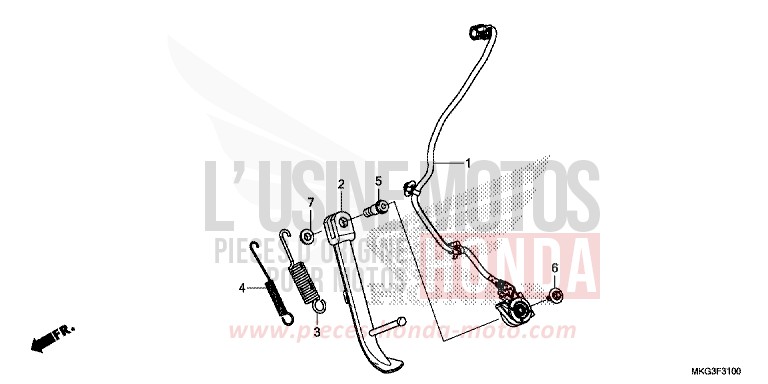 SEITENSTAENDER von REBEL MAT AXIS GRAY METALLIC (NH303) von 2019