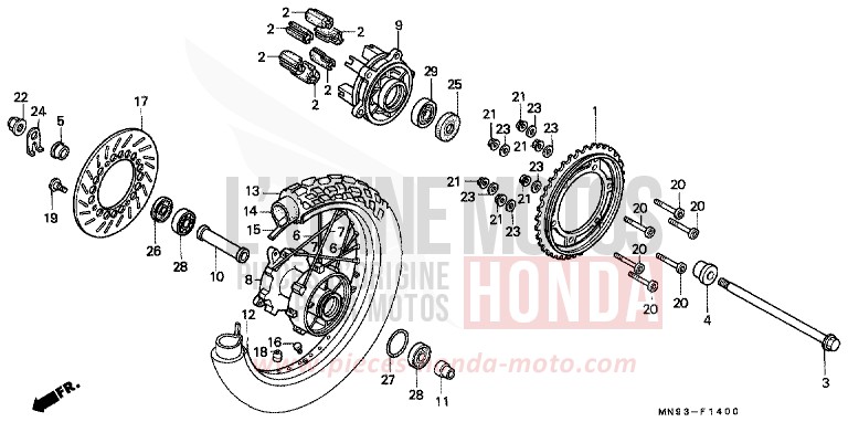 HINTERRAD von Dominator SCHWARZ (NH1) von 1990