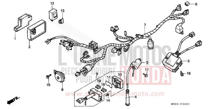 KABELBAUM/ ZUENDSPULE von Dominator FIGHTING RED (R134) von 1990