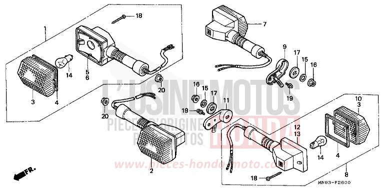 BLINKER von Dominator SHASTA WHITE (NH138) von 1990