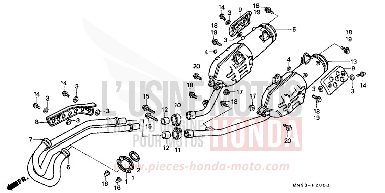 ABGAS-SCHALLDAEMPFER von Dominator FIGHTING RED (R134) von 1988