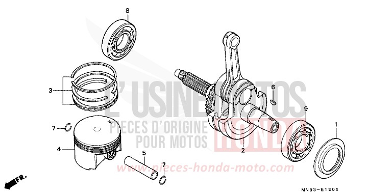 KOLBEN/KURBELWELLE von Dominator SCHWARZ (NH1) von 1991
