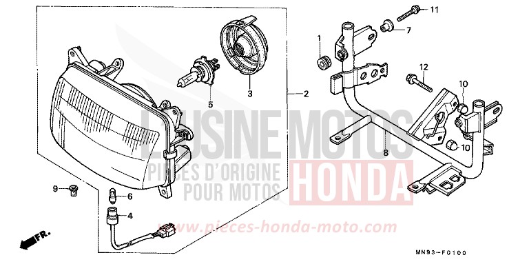 SCHEINWERFER von Dominator SHASTA WHITE (NH138) von 1991