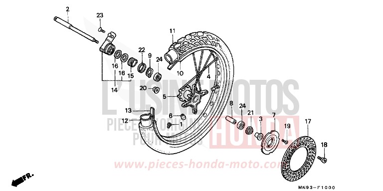 VORDERRAD von Dominator SHASTA WHITE (NH138) von 1991