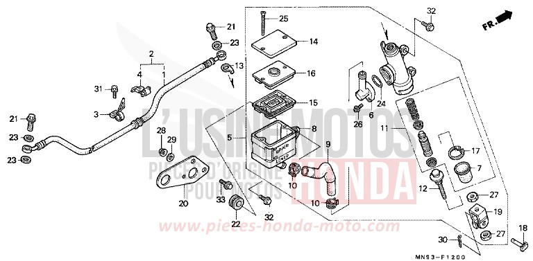 HAUPTBREMSE, HINTEN ZYLINDER von Dominator SHASTA WHITE (NH138) von 1991