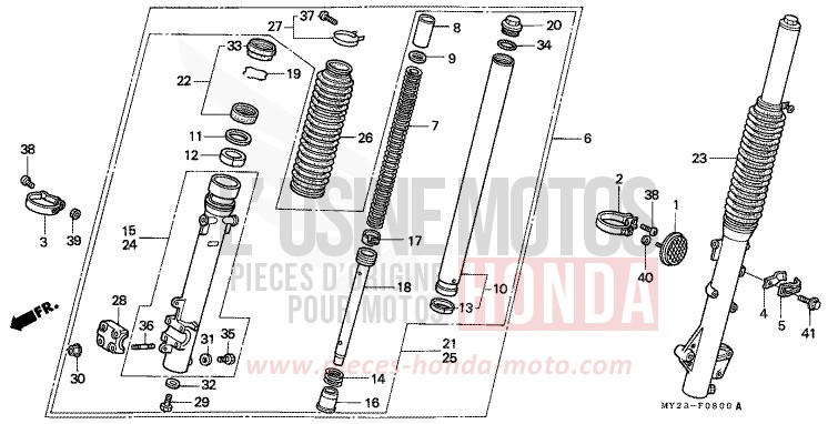 GABEL, VORNE von Dominator CHECKER BLACK METALLIC (NH217K) von 1993