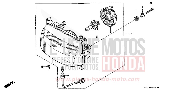 SCHEINWERFER von Dominator MAGNA RED (R201E) von 1994