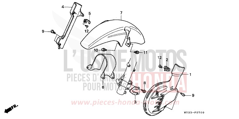 KOTFLUEGEL, VORNE/ VORNE SCHEIBENABDECKUNG von Dominator MAGNA RED (R201E) von 1994