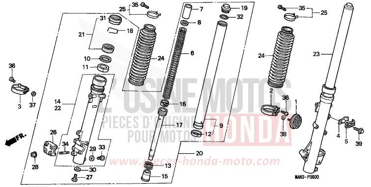 GABEL, VORNE von Dominator MAGNA RED (R201E) von 1995