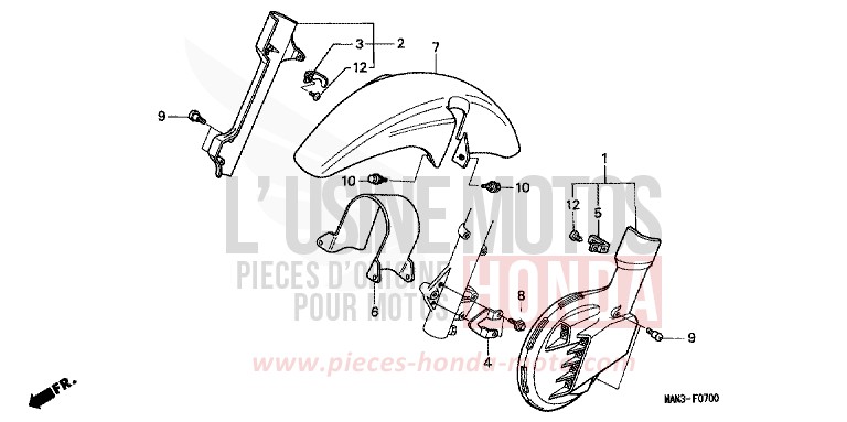 KOTFLUEGEL, VORNE/ VORNE SCHEIBENABDECKUNG von Dominator MAGNA RED (R201B) von 1996