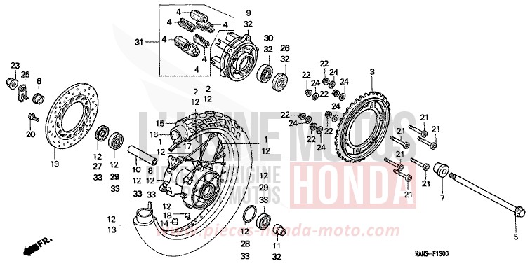 HINTERRAD von Dominator MAGNA RED (R201B) von 1996