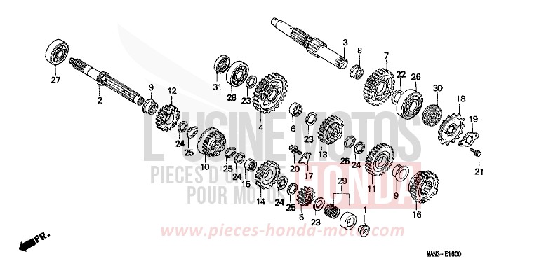 GETRIEBE von Dominator PEARL CITRON YELLOW (Y140N) von 1997